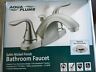 1554002 Aqua Plumb Two Handle Bathroom Faucet Satin Nickel 730007600100