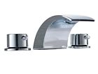 16430 Aquafaucet Inch Led Waterfall Widespread Bathroom Sink Faucet Handles