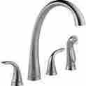 2480-ar-dst 2-handle Delta Pilar Side Sprayer Kitchen Faucet In Arctic Stainless 034449642224