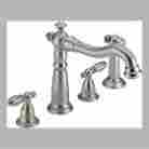 2256-ss-dst Delta Two Handle Widespread Kitchen Faucet W Spray Stainless 034449642187