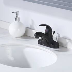 2320700rb-os 784956646016 Wowow 4 Inch Centerset Single-handle Low Arc Bathroom Faucet Black