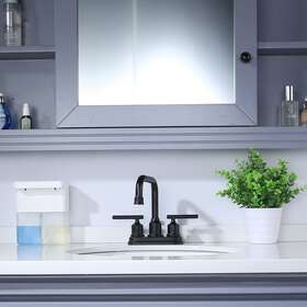 2321400rb-os 784956646122 Wowow 4 Inch Centerset Double Handle Bathroom Faucet Black