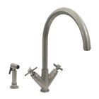3-03942ch85-c Whitehaus Collection Luxe Double Handle Faucet With Gooseneck Swivel Spout