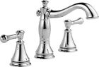 3597lf-mpu Delta Cassidy Handle Widespread Bathroom Faucet Metal Drain