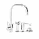 3825-3-dap Fulton Waterstone Kitchen Faucet Suite Distressed Antique Pewter