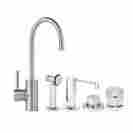 3900-4-ab 3900-4 Parche Waterstone Single Handle Prep Kitchen Faucet Suite Antique Brass