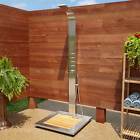 413242 Signature Hardware Alvin Outdoor Stainless Steel Shower Panel With Bamboo