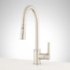 430335 Signature Hardware Brewersingle Hole Pull Down Kitchen Faucet Brushed Nickel