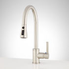 430336 Signature Hardware Brooke Single Hole Pull Down Kitchen Faucet Brushed