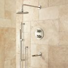 434878 Signature Hardware Pagosa Waterfall Thermostatic Shower System With Hand In