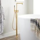 437086 Signature Hardware Edison Floor Mounted Tub Filler Faucet Includes Hand