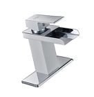 6009-white Bwe Waterfall Bathroom Sink Faucet White Single Handle One Hole