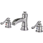 6556n-s Bwe Waterfall Faucet Bathroom Sink Tap Mixer Brushed Nickel Two