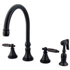 663370059582 Kingston Brass Governor Widespread Kitchen Faucet With