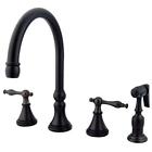 663370059599 Kingston Brass Naples Deck Mount Kitchen Faucet With
