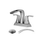 Nickel-14068 752074942204 Parlos New Brushed Handles Waterfall Bathroom Faucet Drain