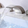 75553726 Not Specified Bathroom Brushed Nickel Waterfall Faucet Two Handles Dual