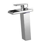 822919 Wovier Led Water Flow Brushed Nickel Waterfall Bathroom 604753485864