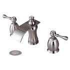 84141 Wovier Brushed Nickel Waterfall Bathroom Sink Faucet Two 604753487363