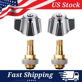 Pv-s143-hc Aaa Faucet 4 Inch Brass Repair Kit Hot/cold Knob Handles And Stem Cartridge Replacement