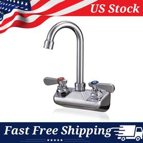 Pvf-4nw-4 Aaa Faucet Commercial Wall-mount Brass Kitchen 4 Inch Center 3.5 Gooseneck Spout