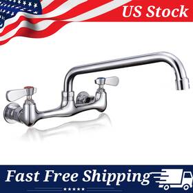 Pvf-pk12 Aaa Faucet Commercial 8 Inch Center Set Wall-mounted Kitchen With 12 Swivel Spout