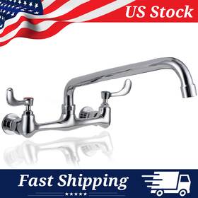 Pvf-pkw8 Aaa Faucet Commercial Wall Mount 8 Inch Center 12 Swivel Spout 2 Wrist Blade Handles