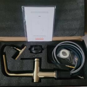 As06cb Aguastella Champagne Bronze Kitchen Sink Bar Faucet Pull Down Sprayer New