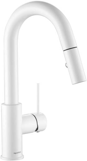 As59w Aguastella White Bar Faucet Or Prep Sink With Pull Down Sprayer Single Handle