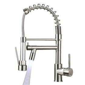Aimadi 665268640711 Commerical Kitchen Faucet With Sprayer Single Handle Pull Down