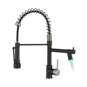 Aimadi 665268643859 Kitchen Faucet Black And Brushed Nickel With Pull