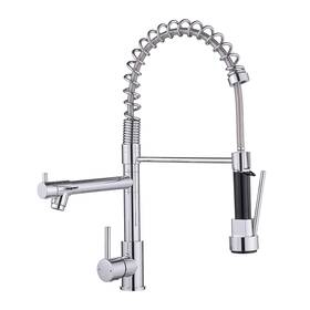 Am1312-33c Aimadi Chrome Kitchen Faucet With Pull Down Sprayer Dual Spout Design Modern Stainle