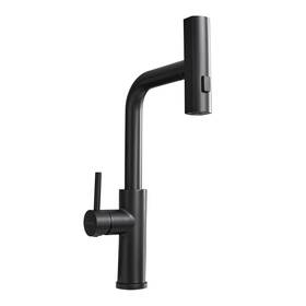 Am1371-33b Aimadi Waterfall Kitchen Faucets Matte Black Faucet With Pull Down Sprayer