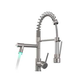 Am19331l Aimadi Commercial Pull Down Kitchen Faucet Sprayer With Led Light Brushed Nic