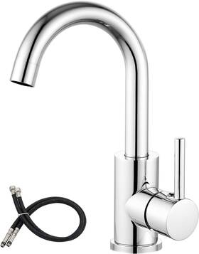 Airuida 759838332691 Bar Sink Faucet Single Hole Without Pop-up Drain Chrome Polish