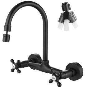 Airuida 759838333308 Wall Mount Kitchen Faucet With Sprayer Mounted Sink Fauc