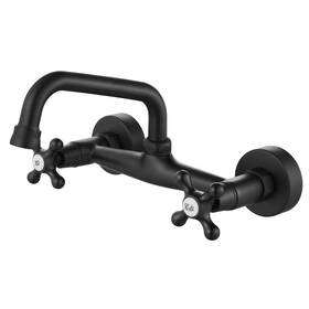 Airuida 759838336996 Wall Mount Kitchen Sink Faucet For 6 Inch Spout Matte Black