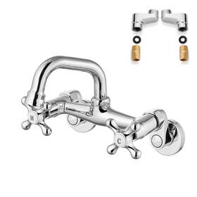 B09r3n2t68 Airuida Chrome Polish Wall Mount Kitchen Faucet 4 Inch 10cm Spout Reach Adjustable C