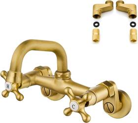 B09z3xjggs Airuida Antique Brass Wall Mounted Kitchen Faucet Mount Laundry Sink