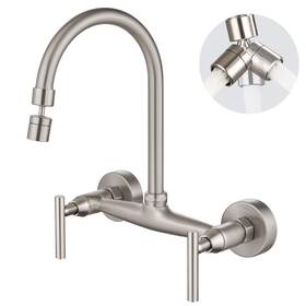 Ghp7 Airuida Wall Mount Kitchen Sink Faucet Mounted Faucets 8 Inch Center Dou