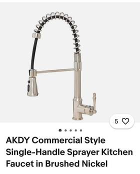 Kf0011 Akdy Commercial Style Single-handle Pull-down Kitchen Faucet Brushed Nickel Kf0