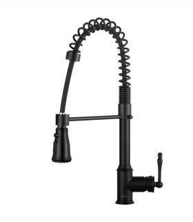 Kf0012 Akdy Commercial Style Spring Neck Single Handle Pull Down Faucet Matte Black