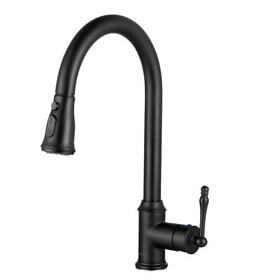 Kf0009 Akdy Kitchen Faucet Flexible Hose Single-handle Pull-down Sprayer Matte Black