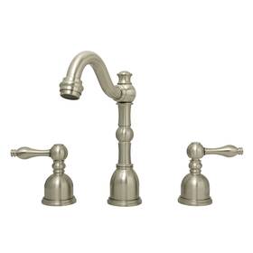 Akicon 810092565697 Widespread Two-handle Copper Bathroom Faucet Brushed Nickel