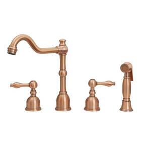 Ak818c Akicon 2-handles Widespread Kitchen Faucet With Side Spray In Copper