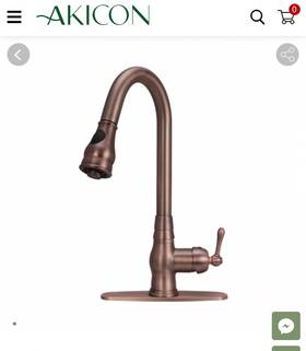 Ak96418 Akicon Pull Out Kitchen Faucet With Deck Plate Model Antique Bronze