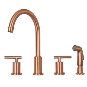 Ak96866n1-c Akicon Standard Kitchen Faucet 8.25 Inch Brass Widespread With Plastic Spray Copper