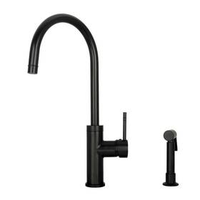 Ak96966-mb Akicon Single Handle Deck Mount Standard Kitchen Faucet With Side Spray In Matte