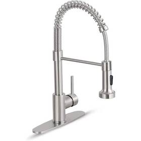 Aklfgn 743693630535 1-handle Pull Down Sprayer Kitchen Faucet Spring Stainless Steel Sink