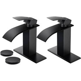 Aklfgn 743693630955 Bathroom Faucet 6.9 Inch Single Hole 2-pcs With Deckplate Drain In Matte Black